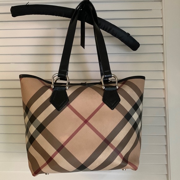Authentic Burberry Nova Check Tote No Stains or Rips; all intact. - Picture 2 of 6
